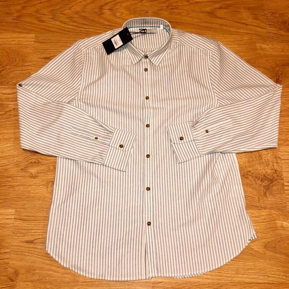👔 Five Four Corbin Pin Stripe Button Dress Shirt - Picture 1 of 8